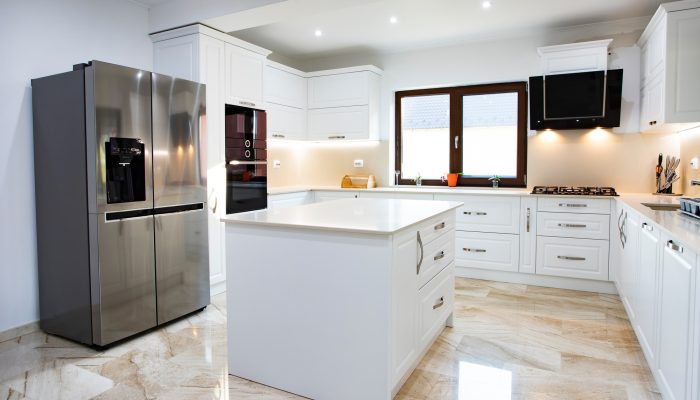 Interior of a rich house kitchen.
