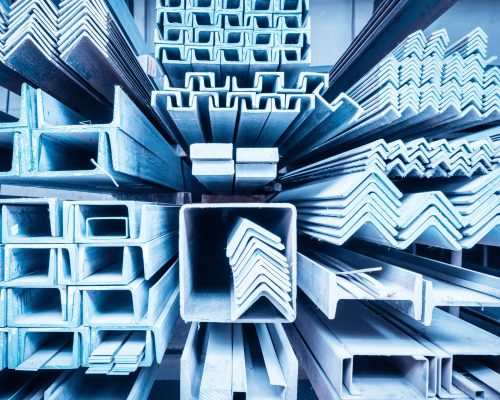 steel construction materials closeup